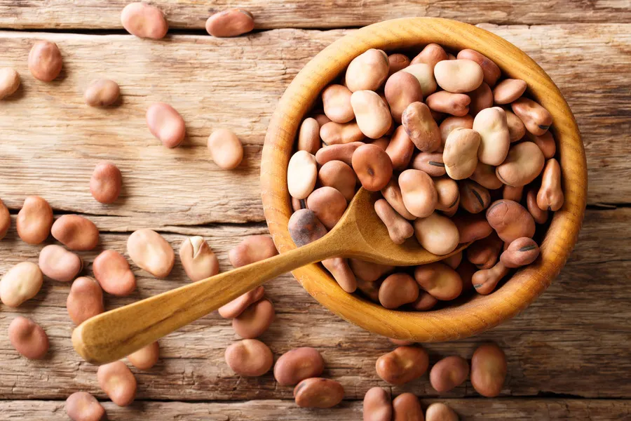Faba Beans in wooden cup
