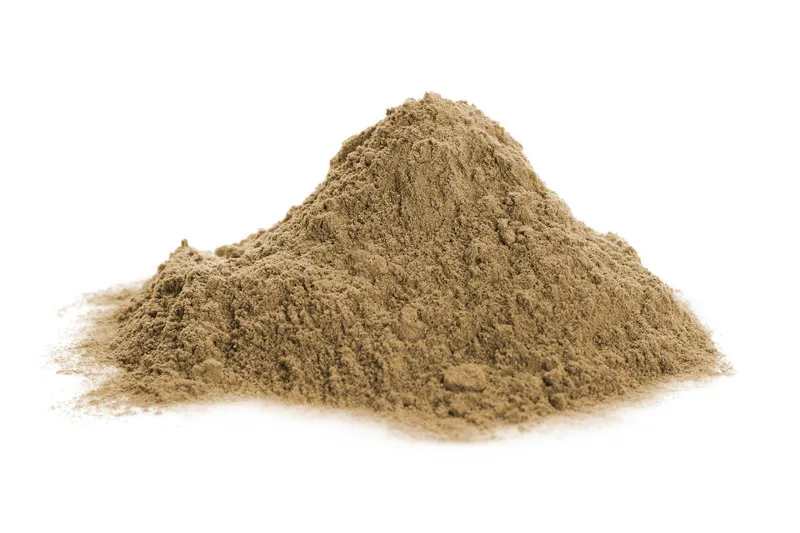 Hemp Seed Flour in a pile with white background