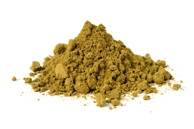 Hemp Protein in a pile on white background