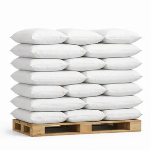 Pallet stacked with 25kg white sacks