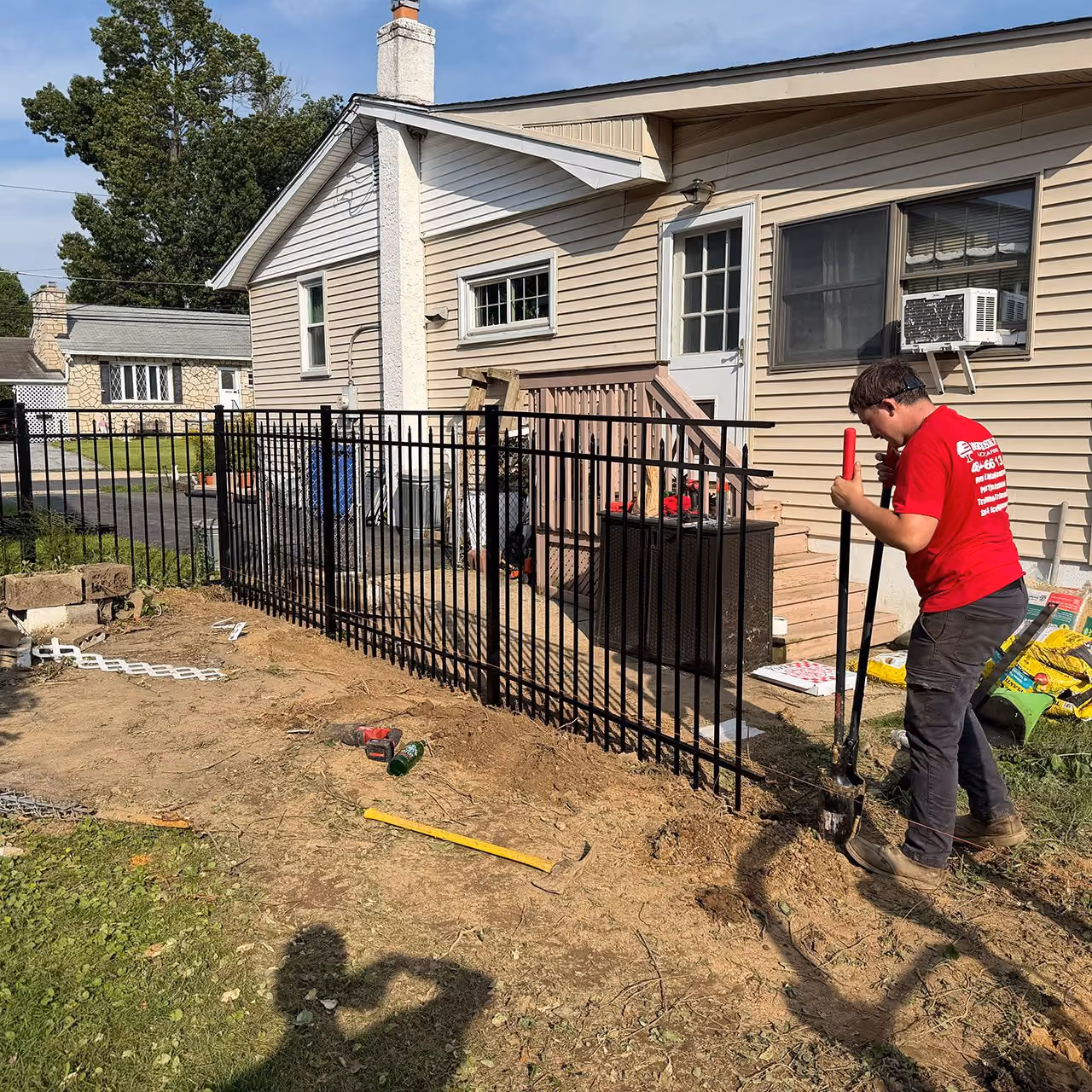Professional fence installation by Morrisroe Landscaping for residential properties near me