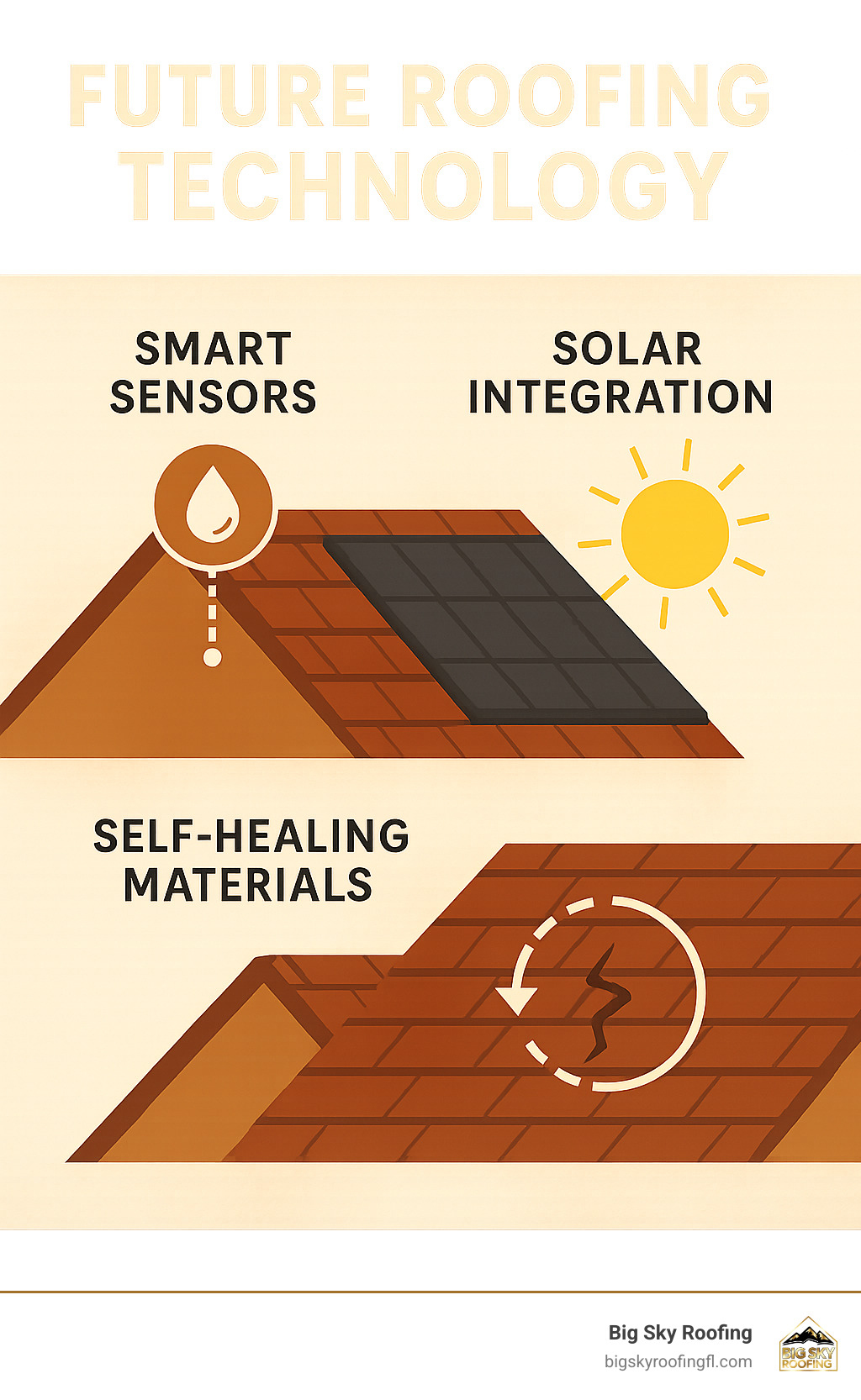 Future roofing technology showing smart sensors