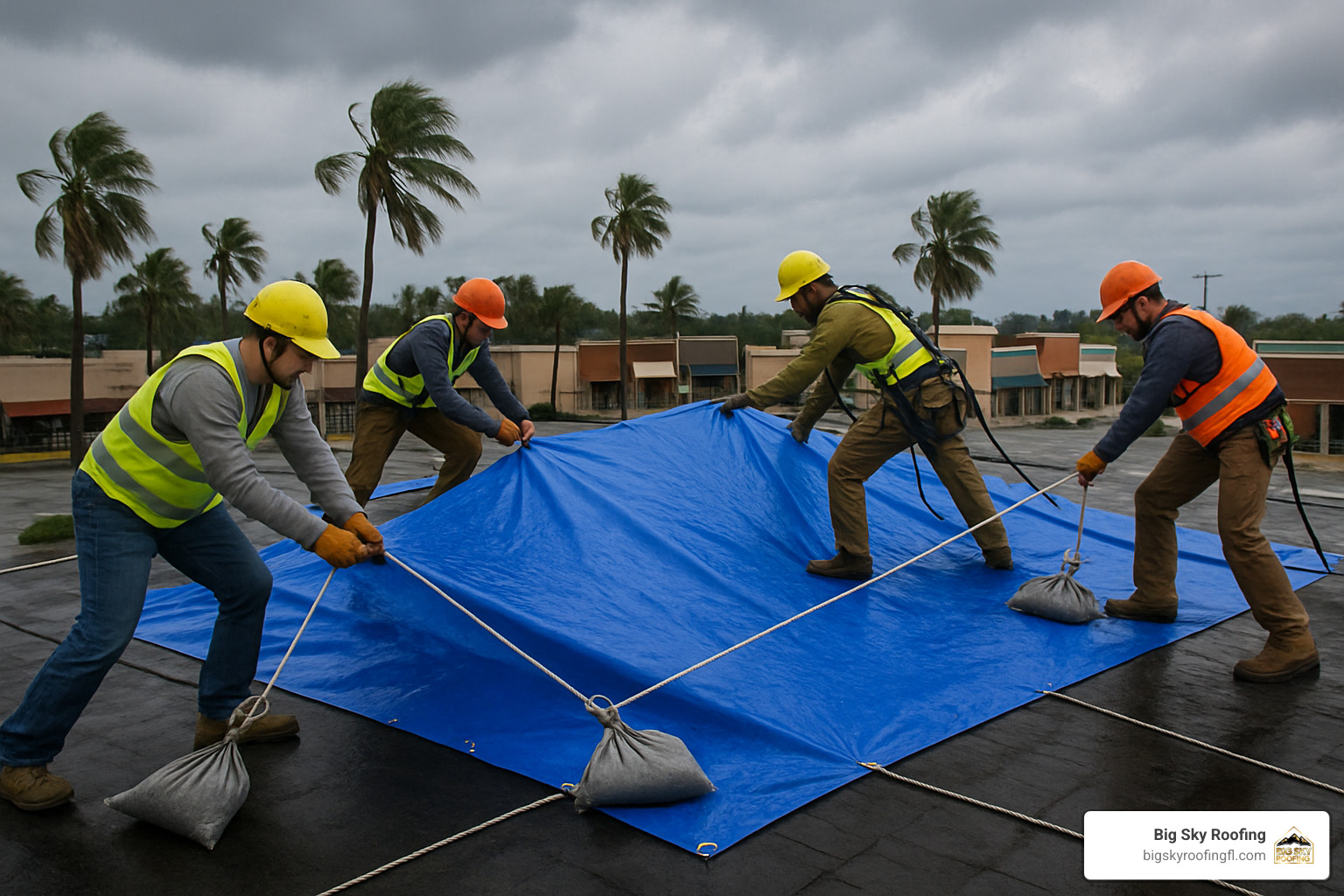 emergency roof tarp installation