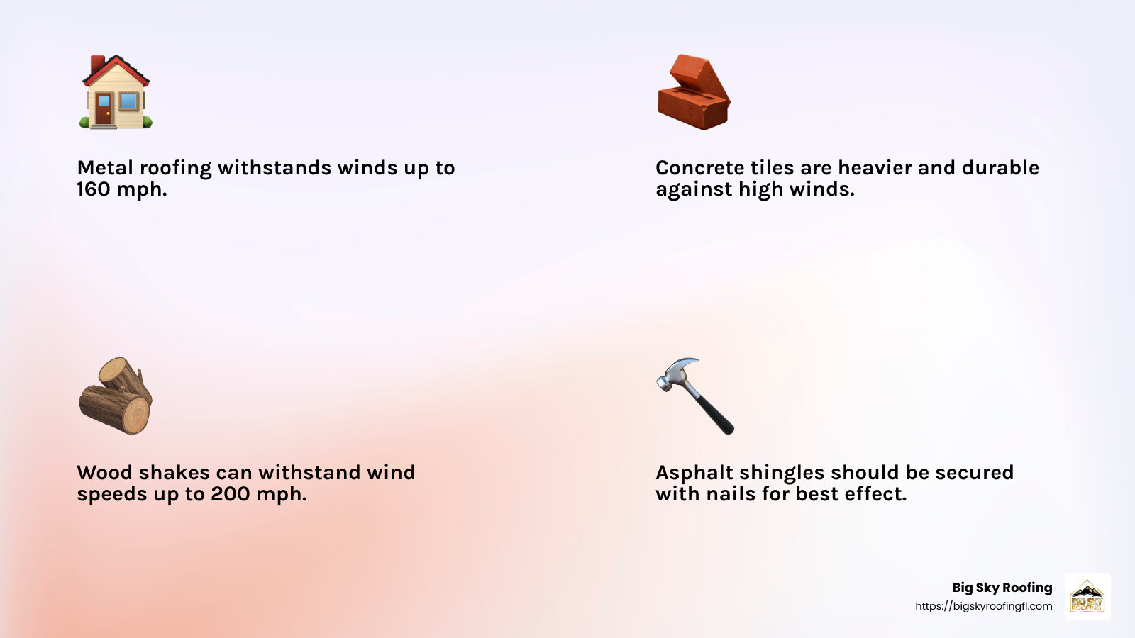 Durable roofing materials infographic - hurricane proof roof design infographic