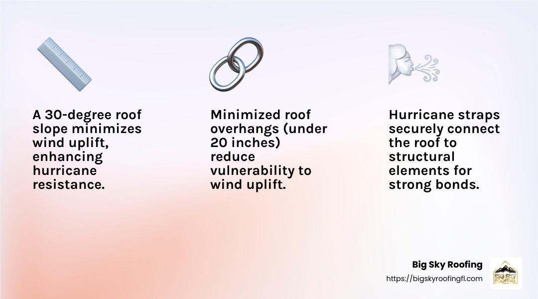 Strong roof connections using hurricane straps - hurricane proof roof design infographic