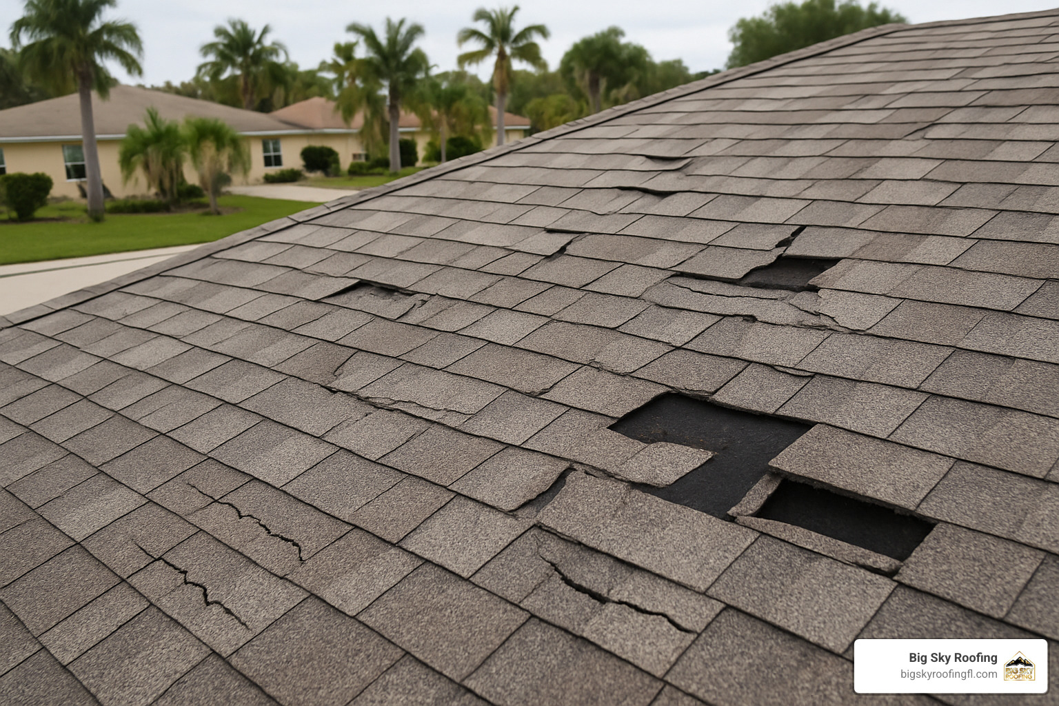 cracked and missing shingles