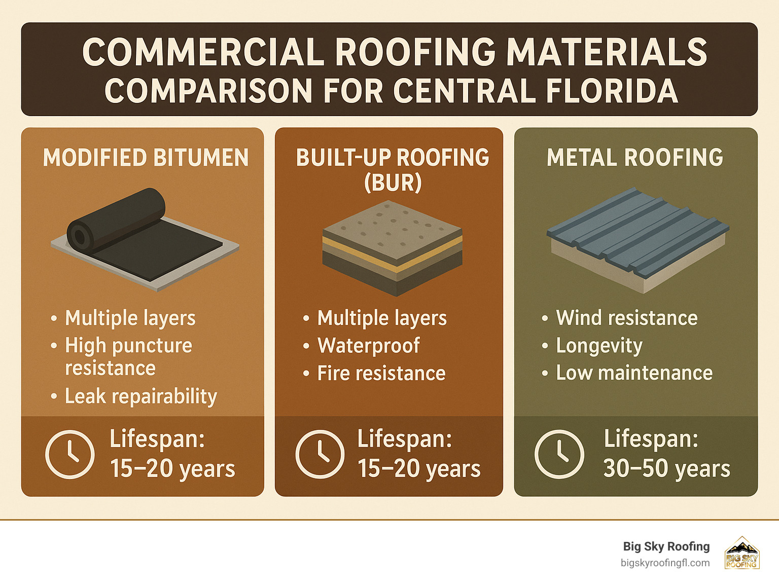Commercial roofing materials