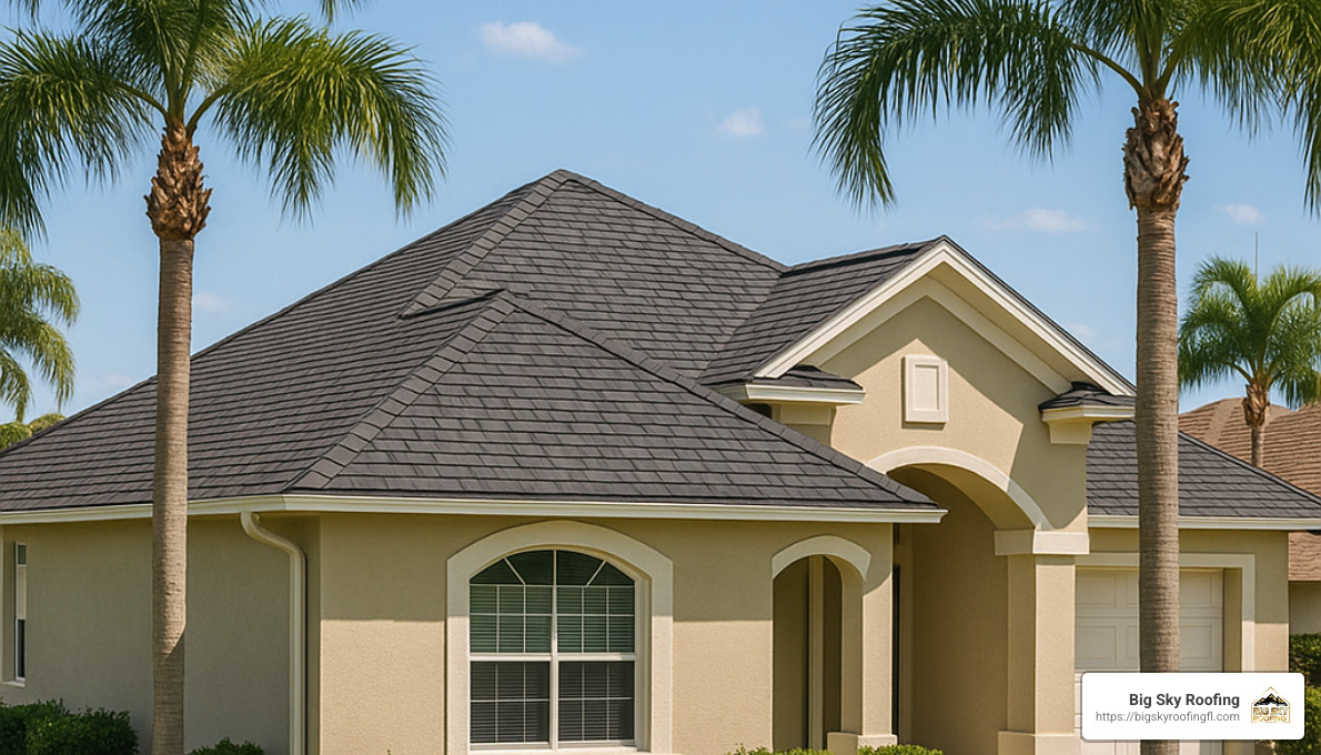 Florida home with new roof installation - roof estimate 1000 sq ft