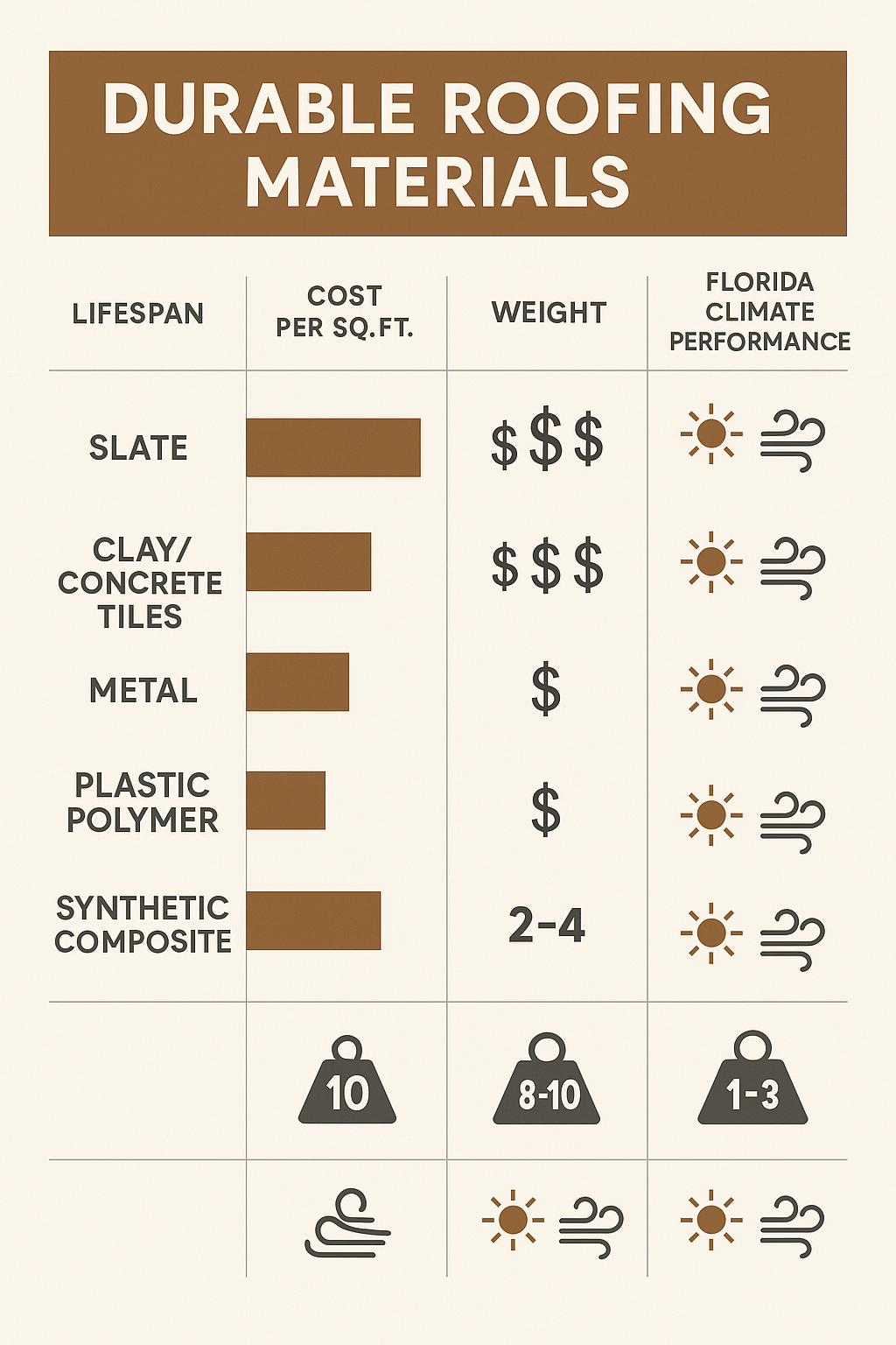 Comparison of the 5 most durable roofing materials