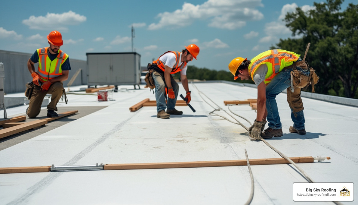TPO roofing installation process
