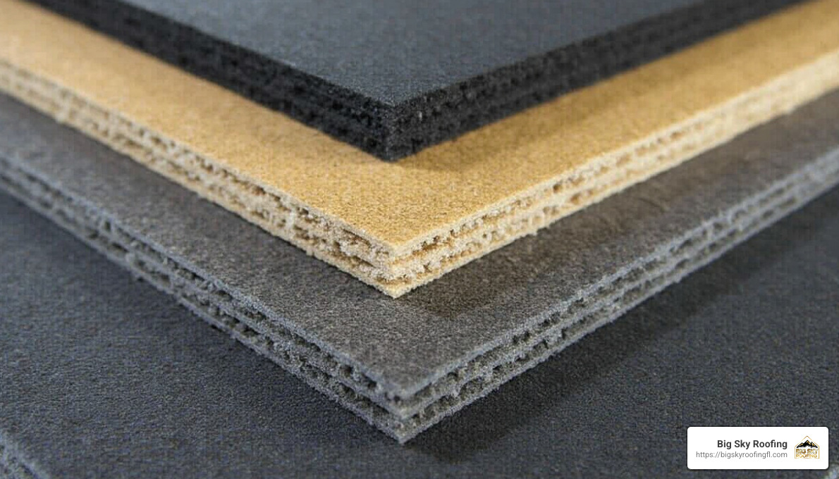 Modified bitumen roofing layers