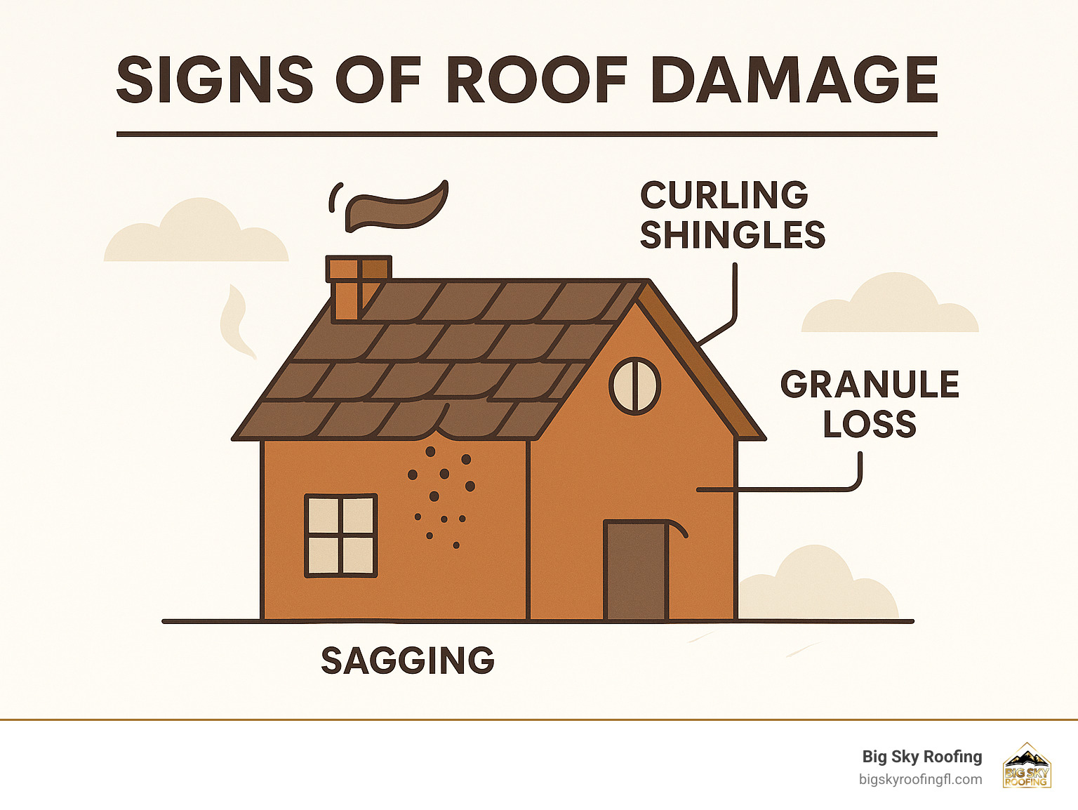 Signs of roof damage