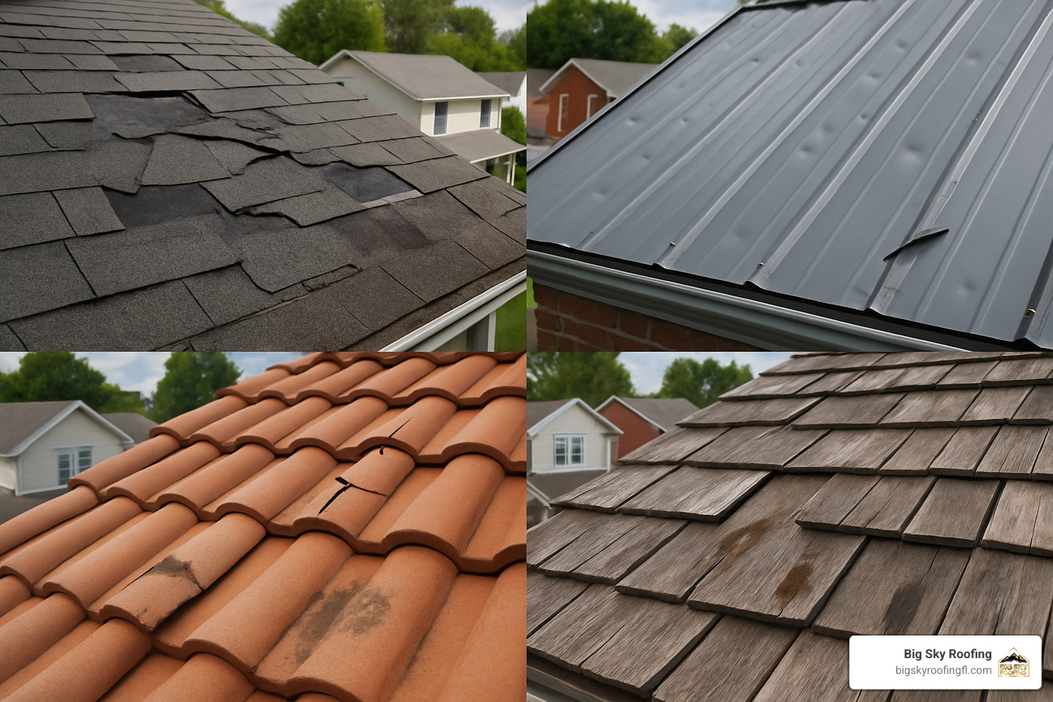 Different roof materials