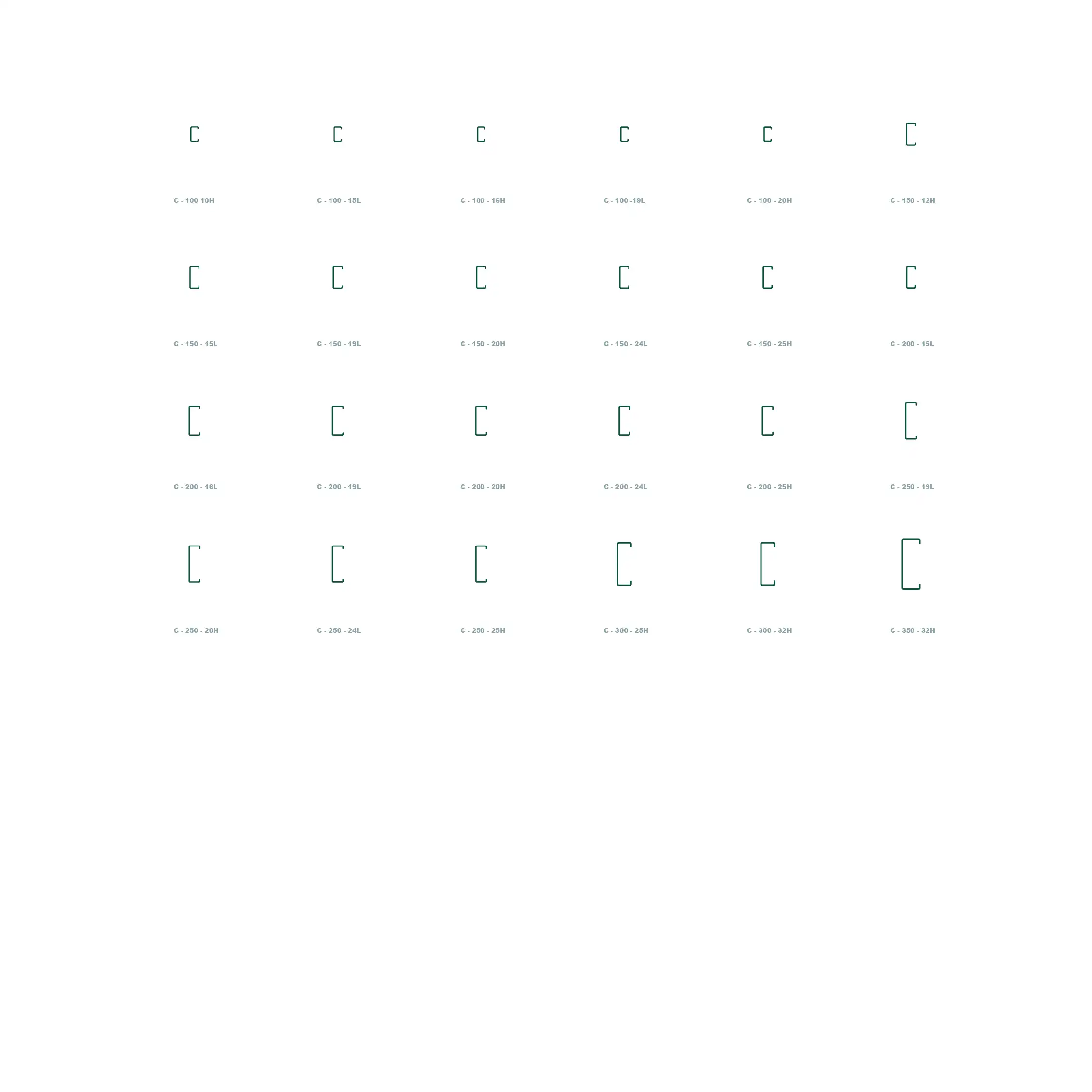 Access accurate CAD drawings of C-Purlins for roofing, wall frames, and shed construction. Perfect for detailed steel structure plans with Archibox.