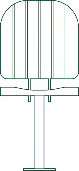 Download a Vienna café stool CAD block with backrest, ideal for hospitality, dining, and public seating layouts with a timeless contemporary style.