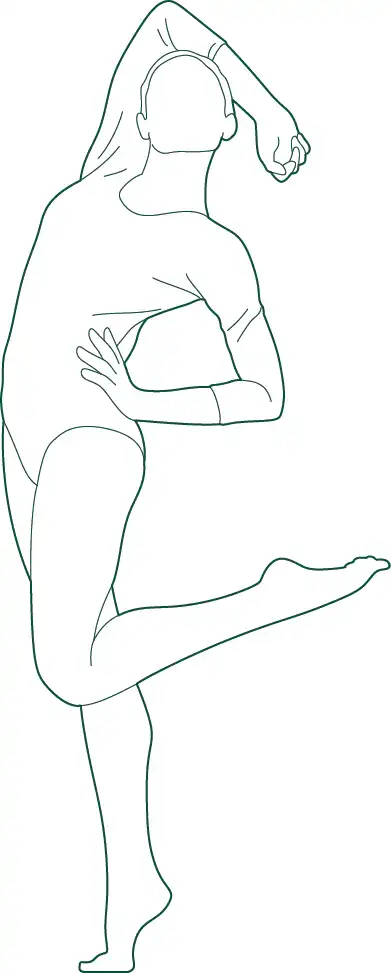 Female gymnast CAD block for architectural plans, elevations and sections. Ideal for gyms, gymnastics centres, sports facilities and recreation spaces.