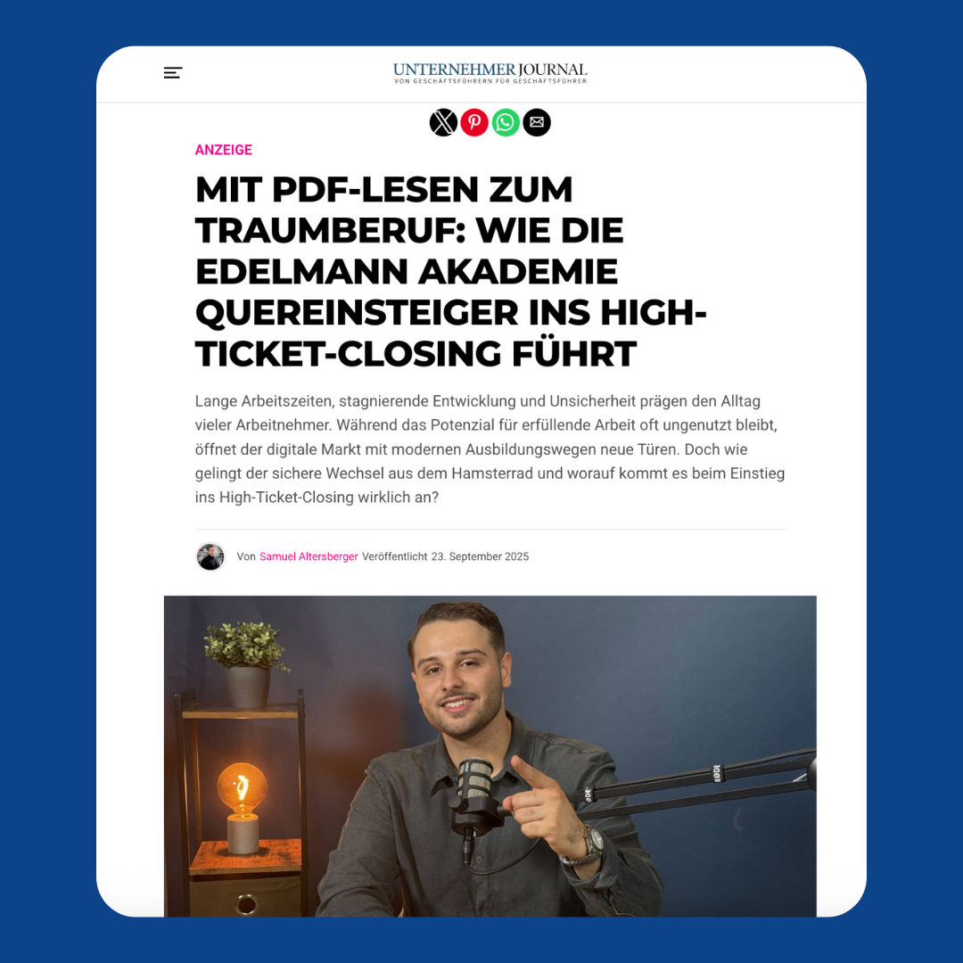 Die Edelmann Akademie bei Unternehmerjournal