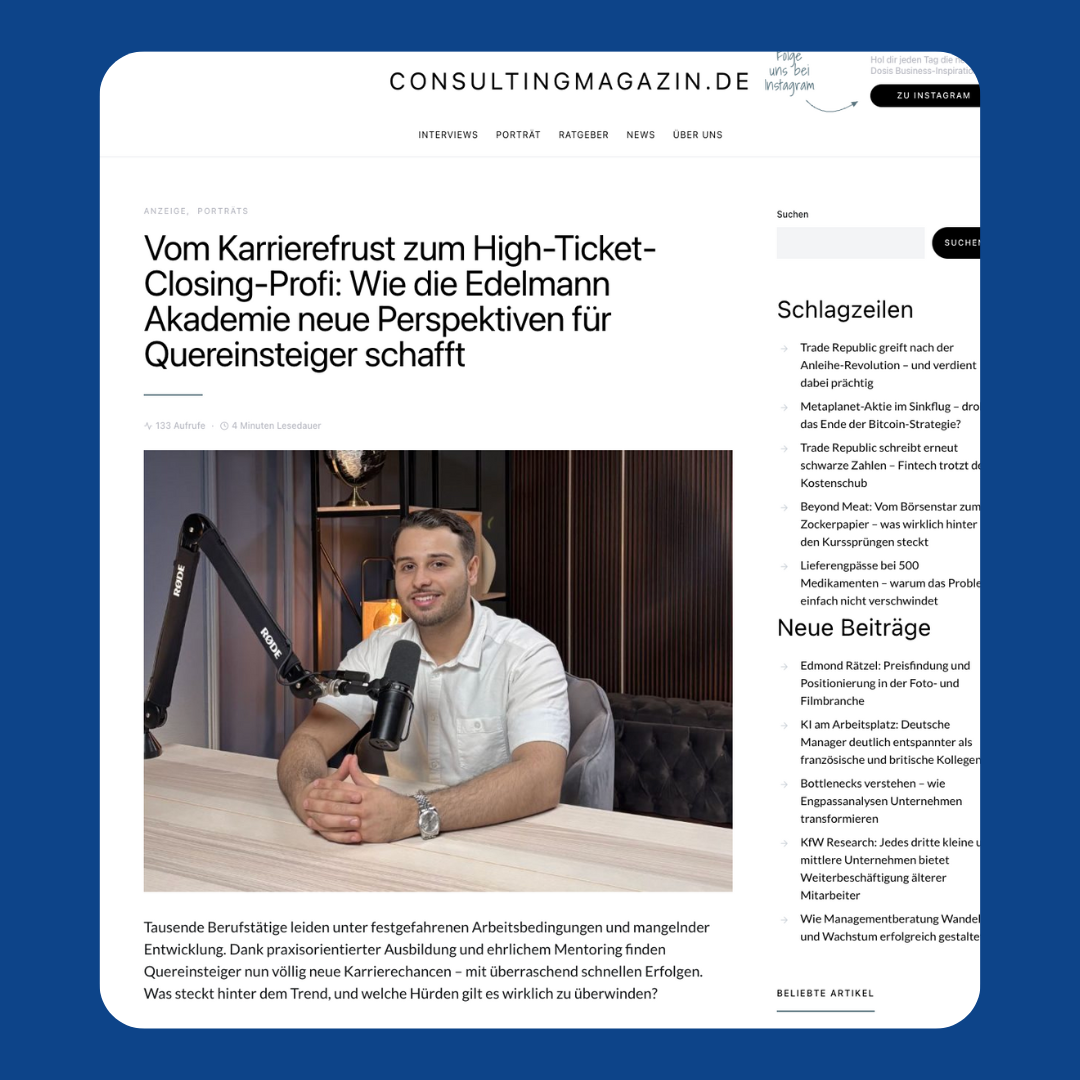 Adam Edelmann bei Consultingmagazin