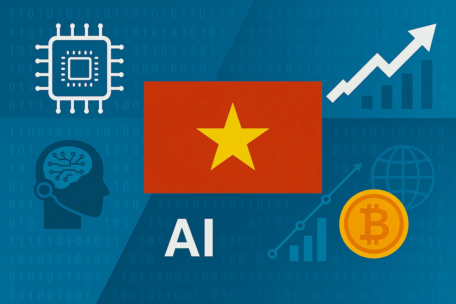 Vietnam and technology symbols