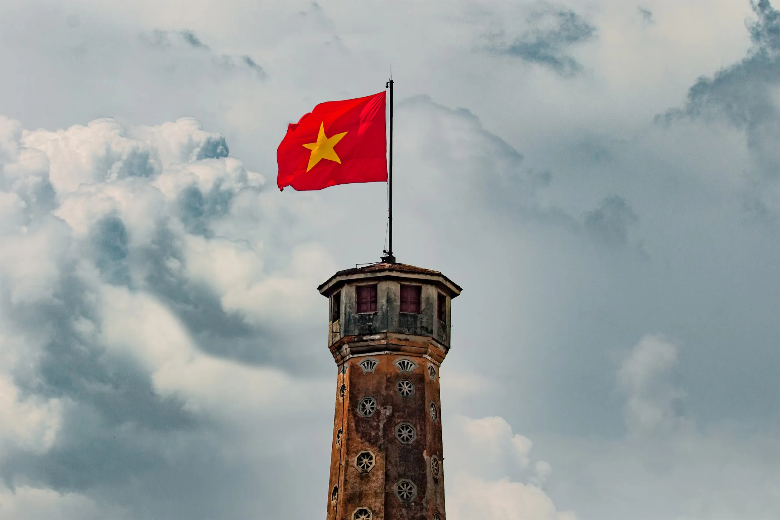 A historic tower in Hanoi.