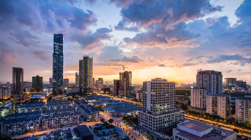 A photo of the Hanoi skyline.