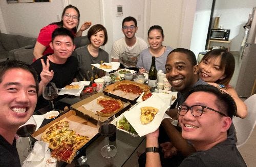 AVV's first team outing post-lockdown with Chicago deep dish pizzas