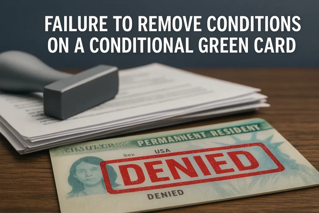 Failure to Remove Conditions on a Conditional Green Card (Denied)