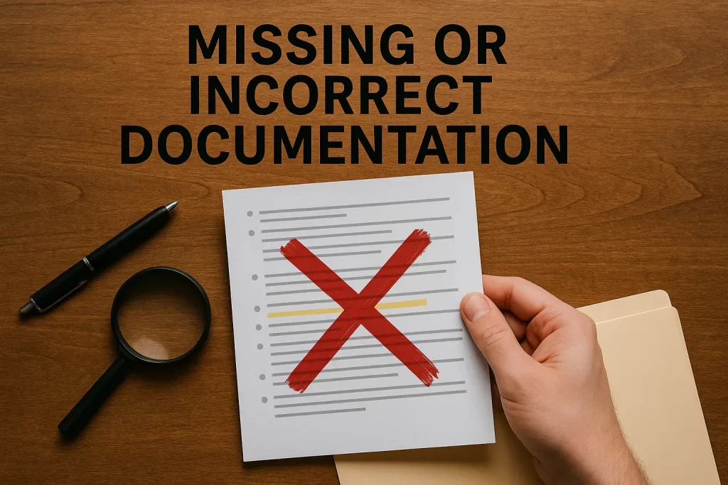 Missing or Incorrect Documentation