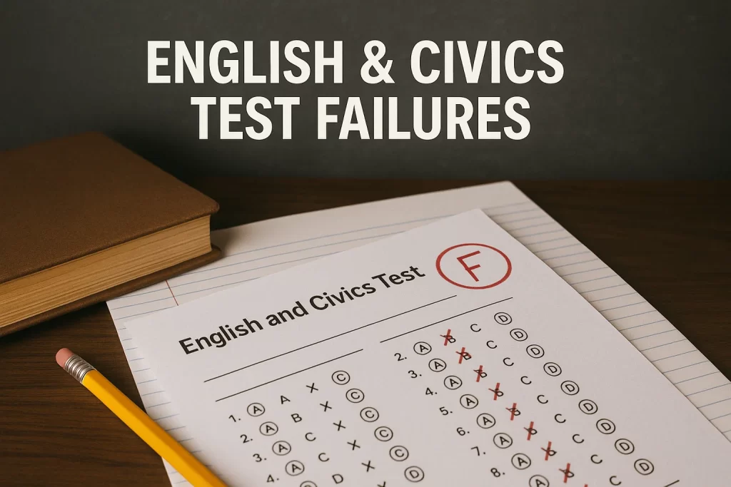English and Civics Test Failures