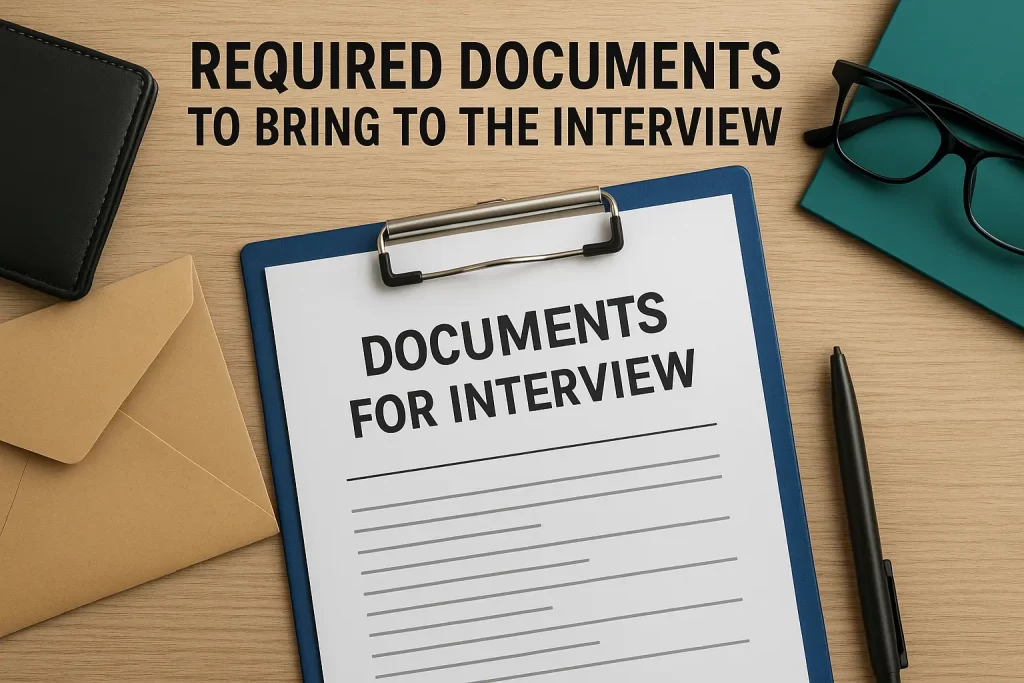 Required Documents to Bring to the Interview