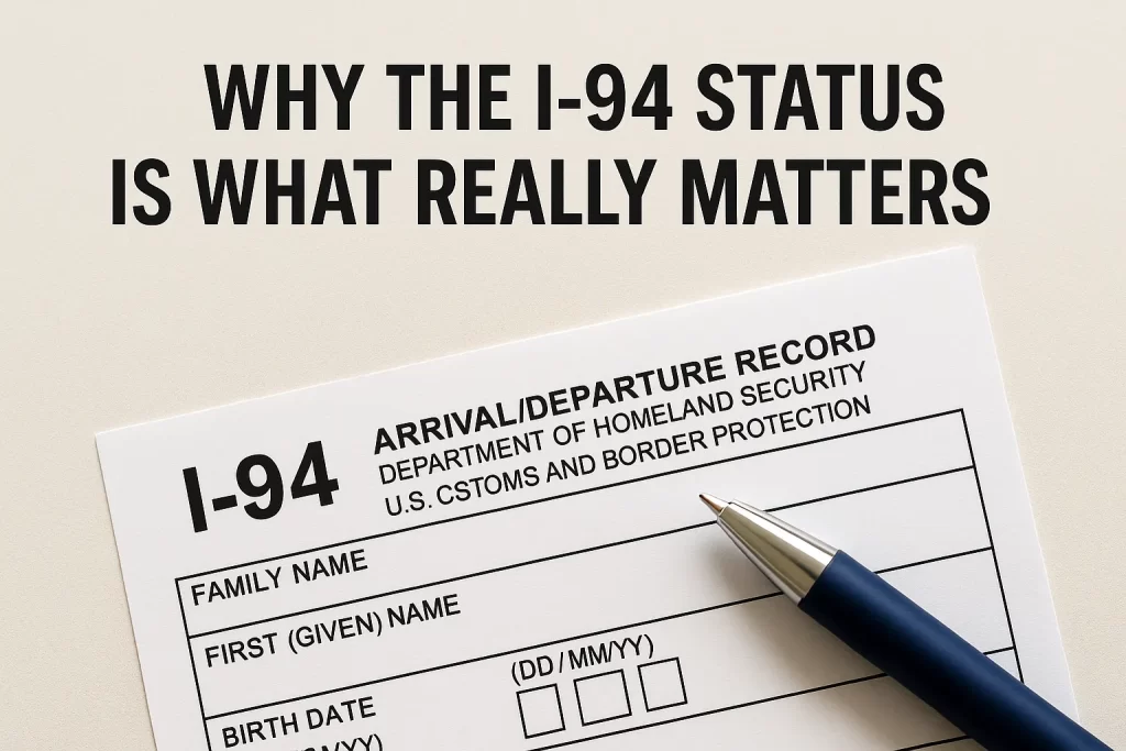Why the I 94 Status Is What Really Matters Why the I 94 Status Is What Really Matters