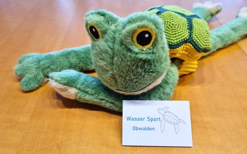 Visitenkarte von Wasser Sport Obwalden mit Stein Hintergrund 