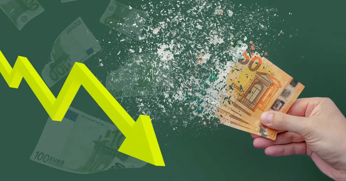 Graf znázorňující finanční ztrátu a neefektivní investici.