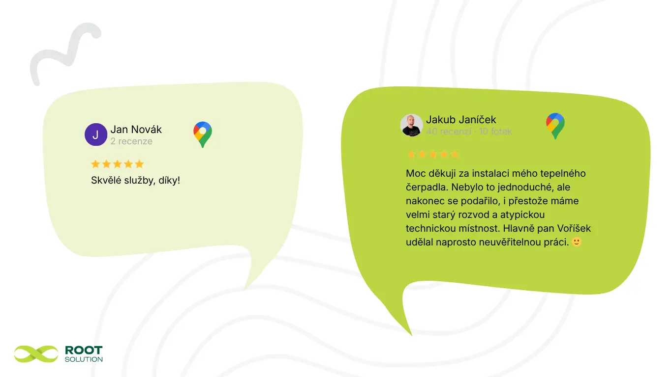 Srovnání stručné anonymní recenze a detailního hodnocení na Google mapách.