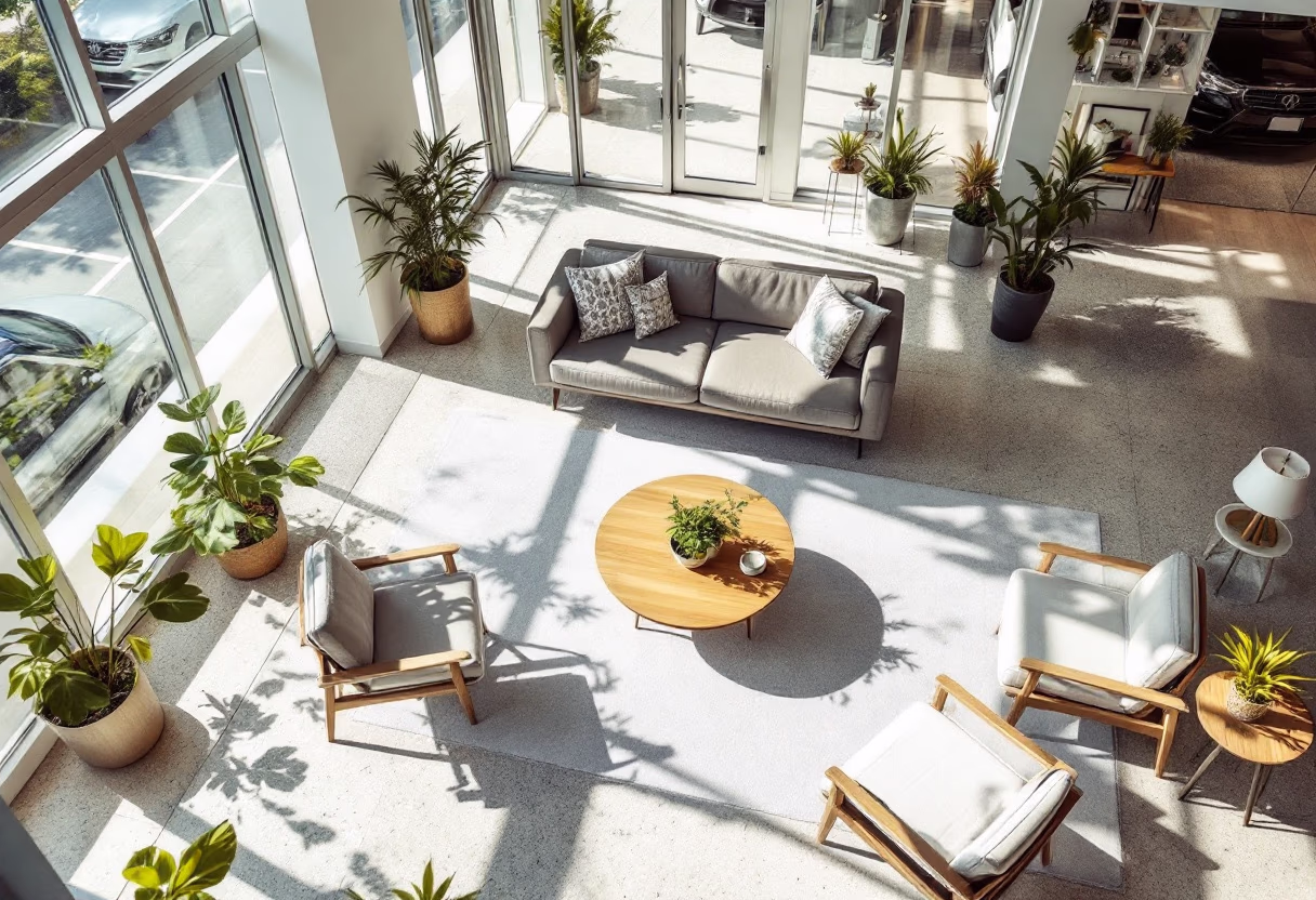 image of interior features for an auto dealership