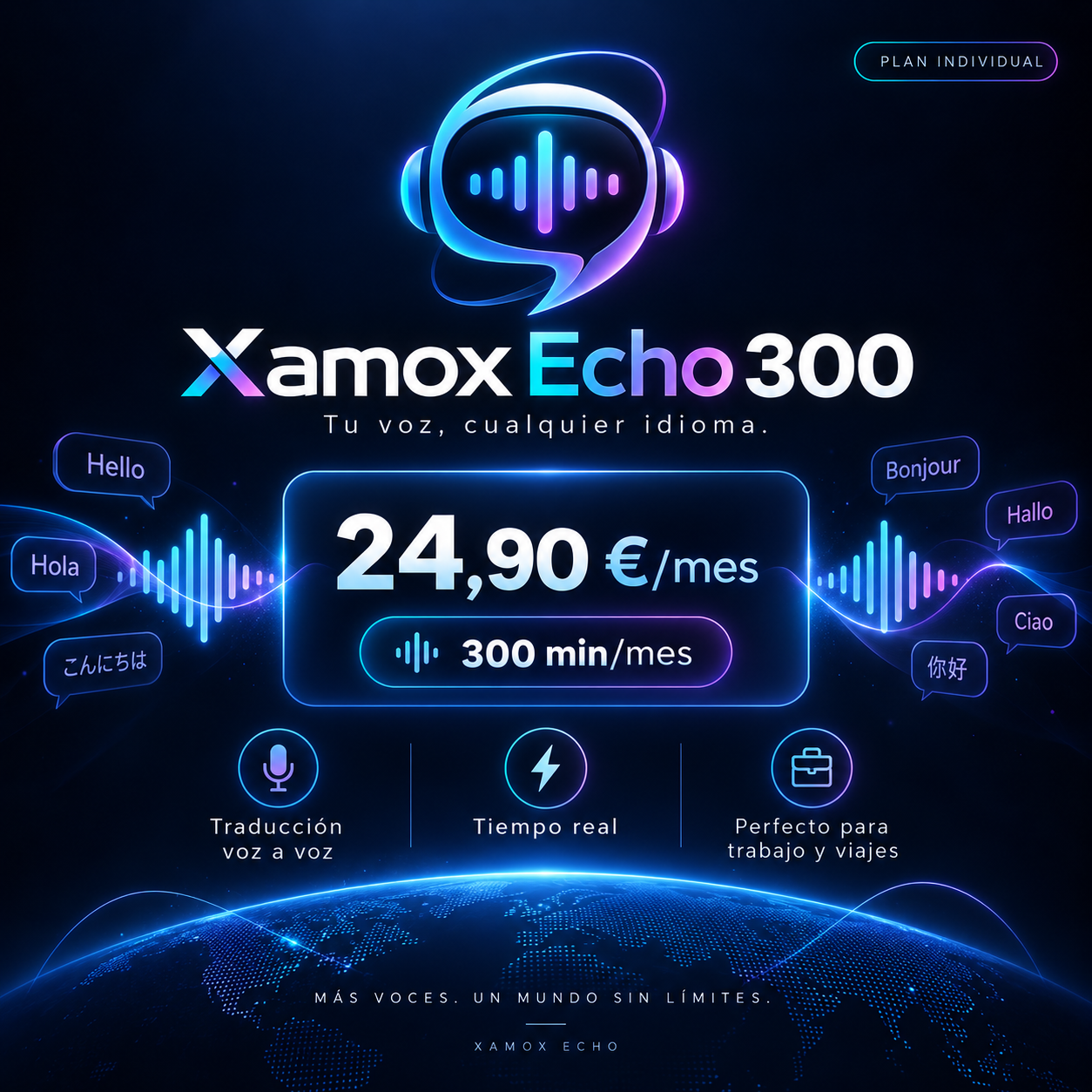 Xamox Echo 300 — 24,90 €/mes, 300 minutos