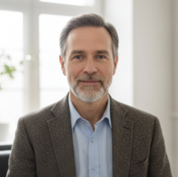 Doktor-in-braunem-anzug