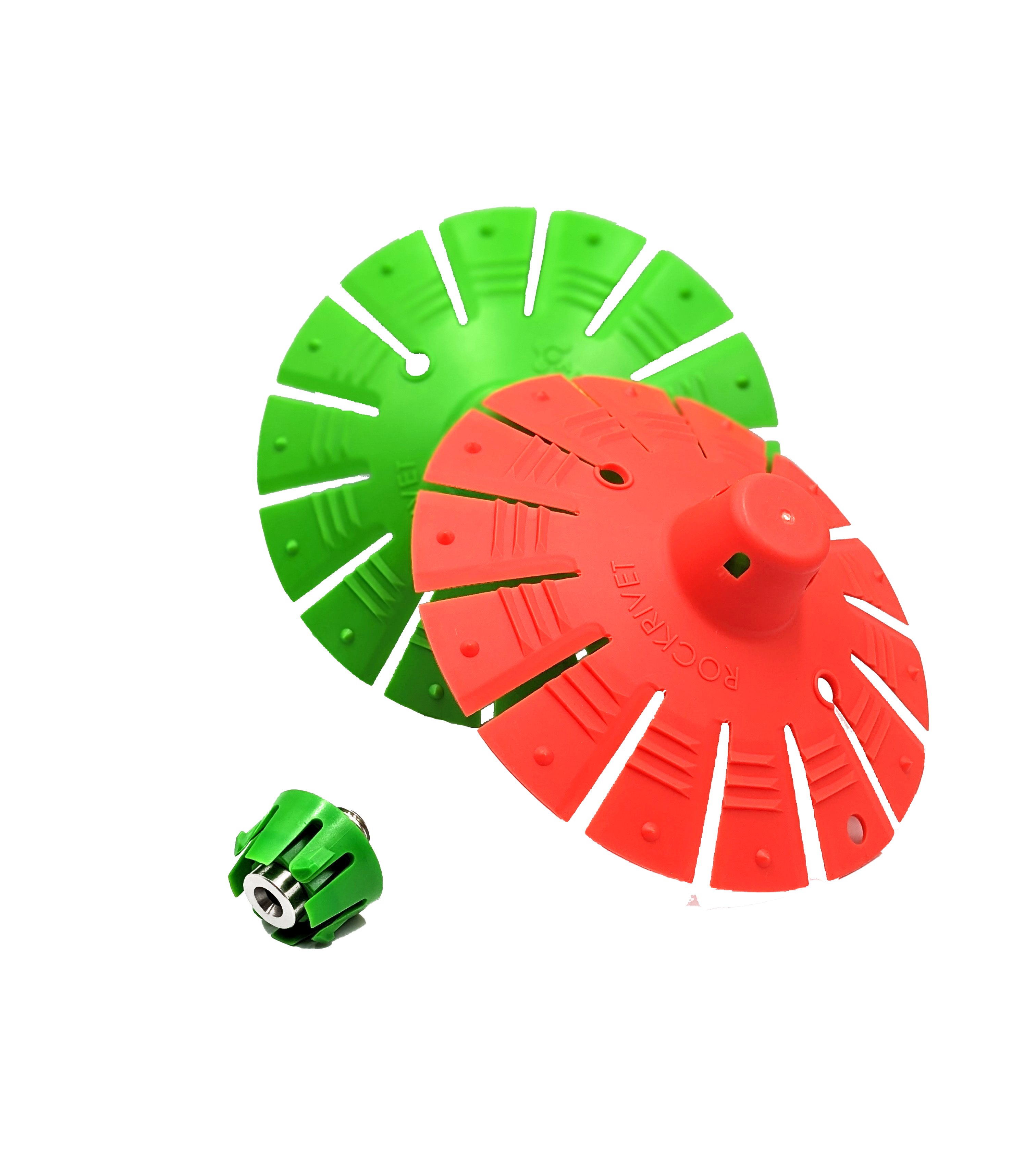 MTi Rockrivet in green and red with attachment