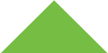 Solid green equilateral triangle pointing upward on a white background.