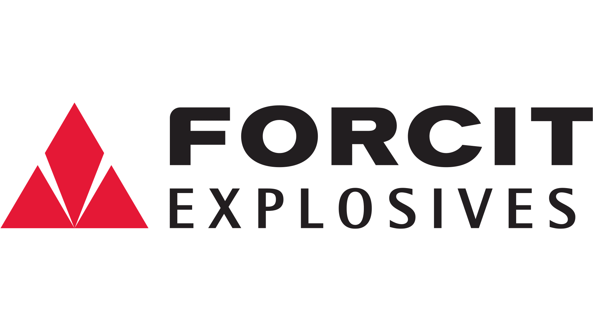 FORCIT Explosives company logo with red geometric triangle symbol to the left of the black uppercase text.