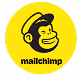 Mailchimp logo featuring a smiling chimpanzee wearing a cap inside a yellow circle.