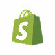 Green shopping bag icon with white stylized 'S' representing Shopify.