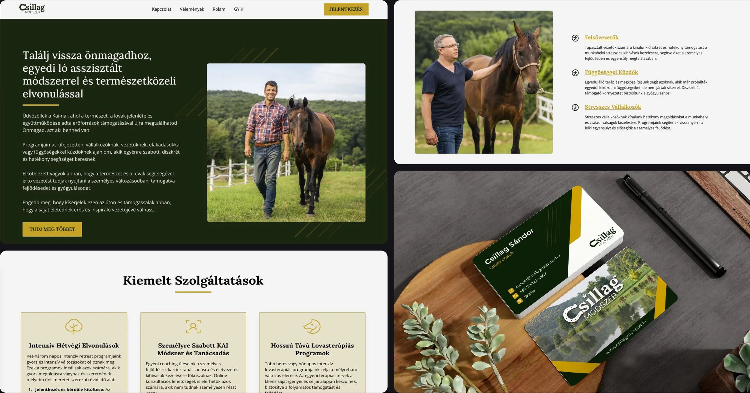 Egy lovas coaching szolgáltató weboldala amit a Clientsflow Digital készített