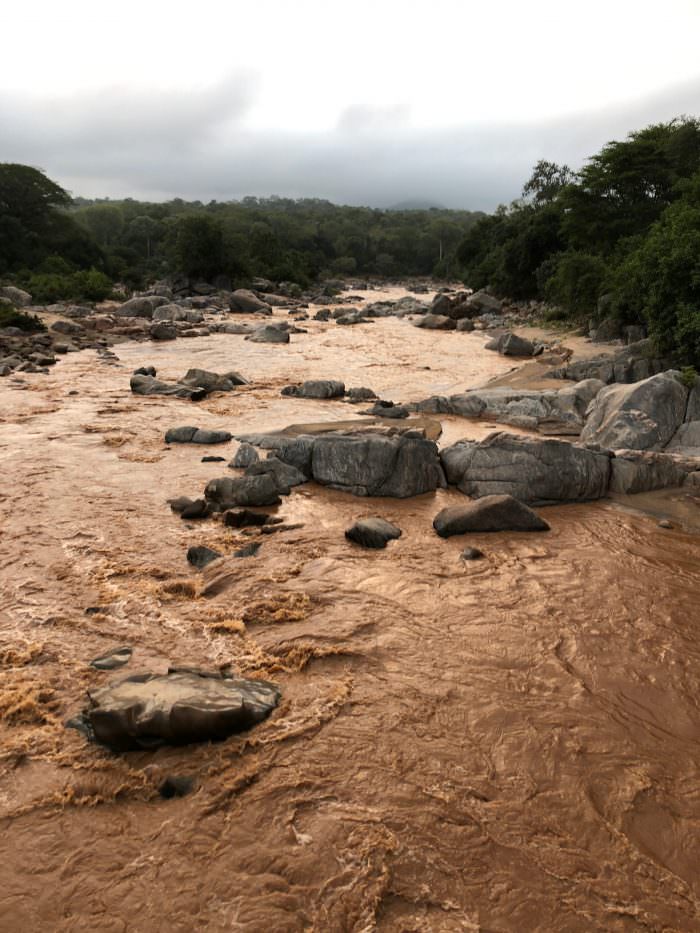 River, red, rocks, landscape