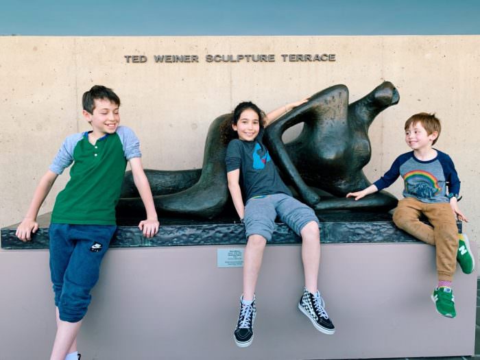 Henry Moore, sculpture, children, california, holiday