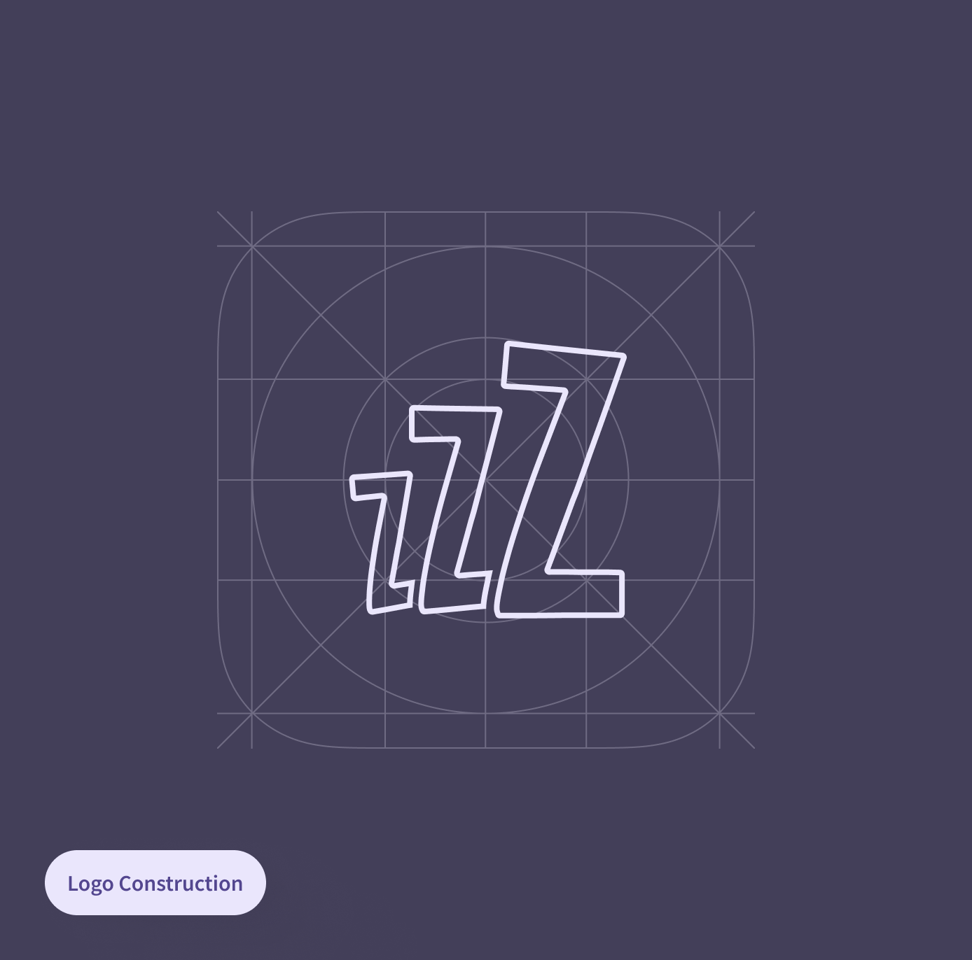 Zzz sleep app logo design – minimalist brand identity for mobile application.