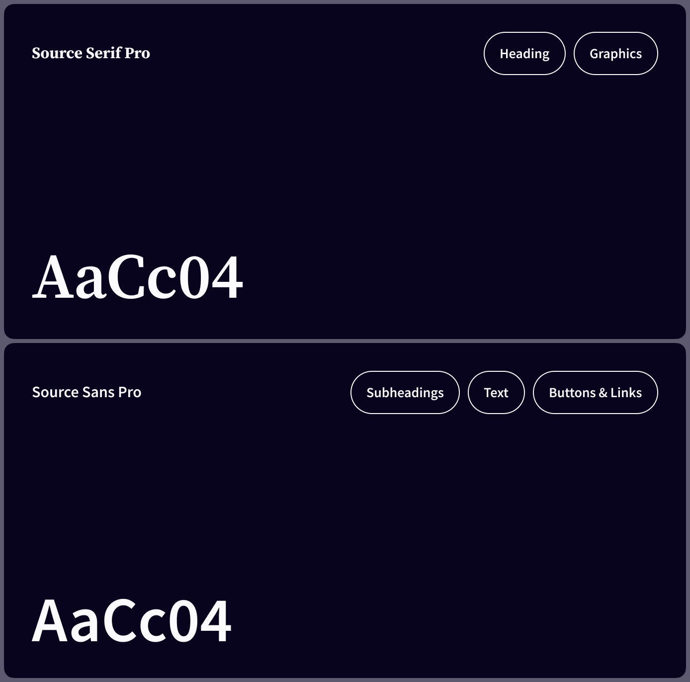 Zzz app typography system – font pairing for mobile app and brand design.