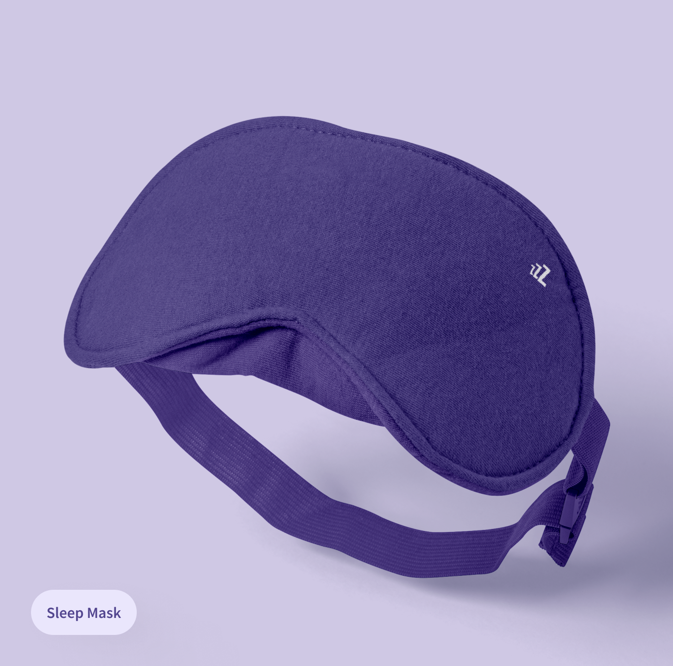 Zzz branded sleep mask – graphic design for sleep improvement brand identity.