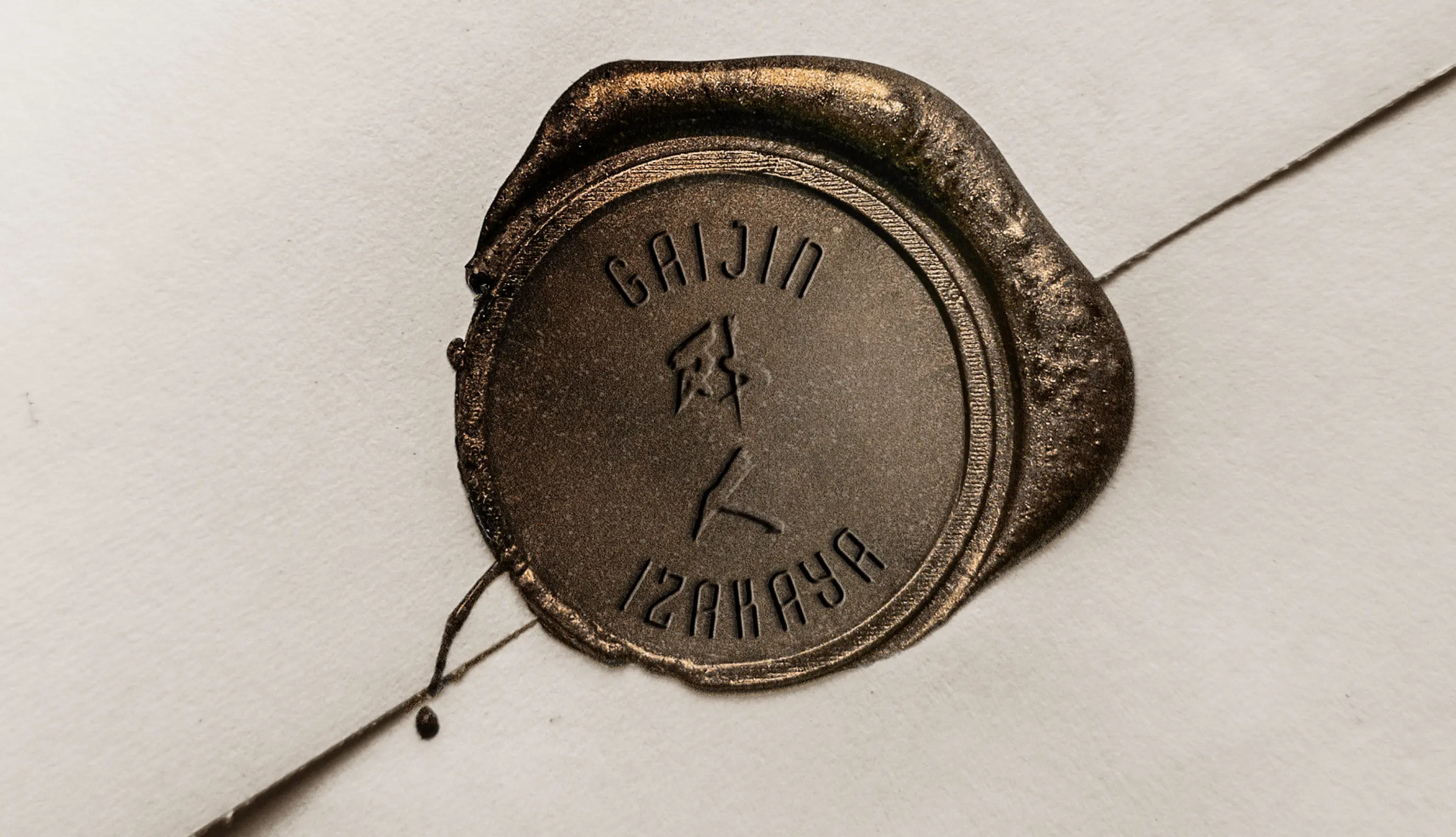 Letterhead stamp design for Japanese restaurant branding.