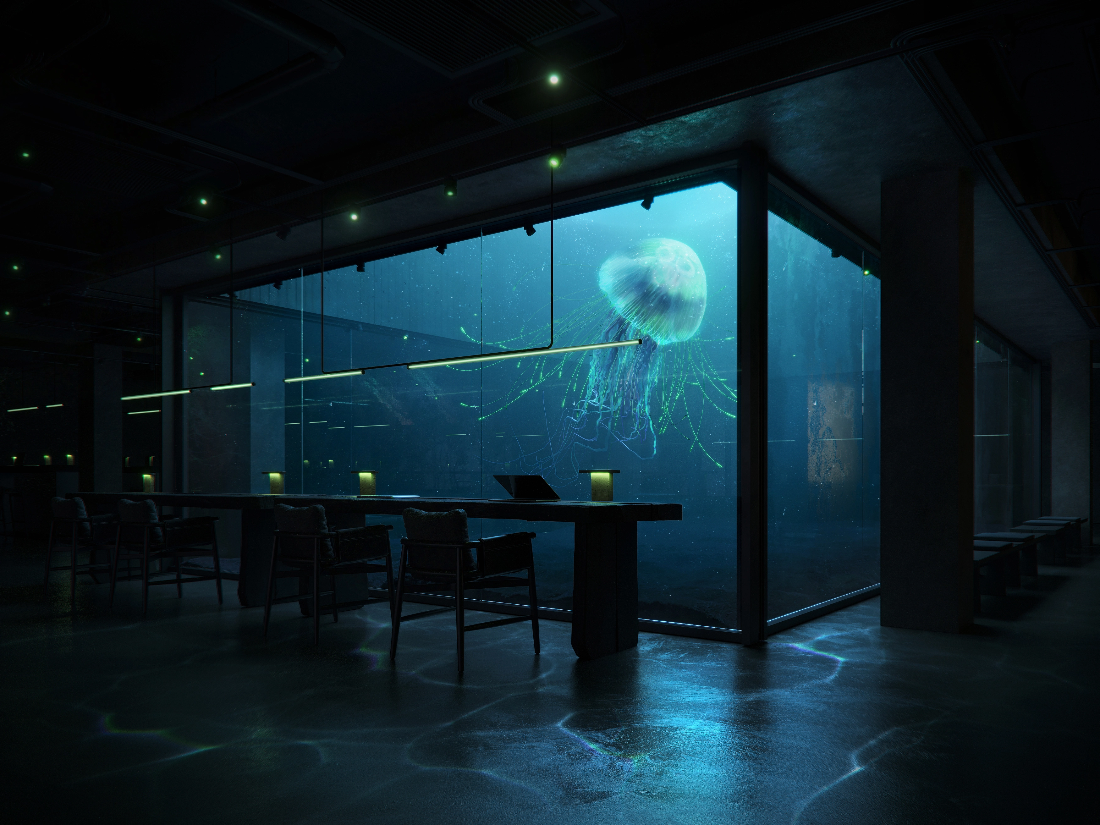 Website with navigation and contact details of Room 3D visualization studio.